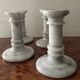 Set of 4 vintage Carrara marble candlesticks