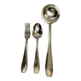 Art-deco cutlery in silver metal