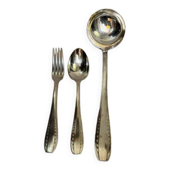 Art-deco cutlery in silver metal