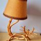 Lampe chat en rotin 1960