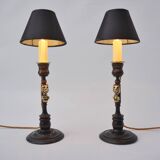 Paire de lampes anciennes Cheshire Cat Lewis Carroll Alice au pays des merveilles années 1920 Royaume-Uni