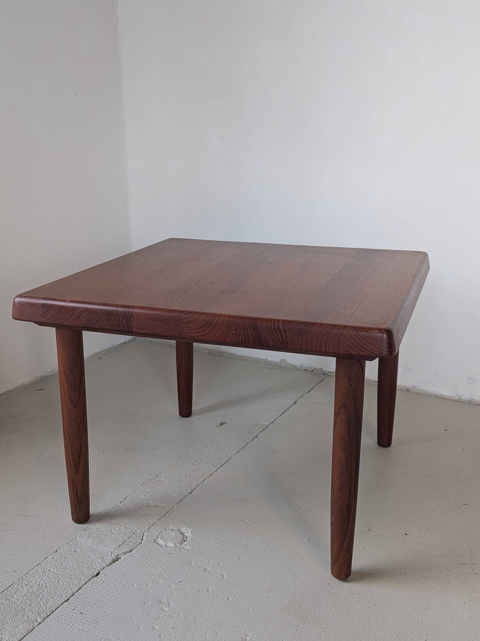 Square Danish coffee table by Niels Bach, in teak