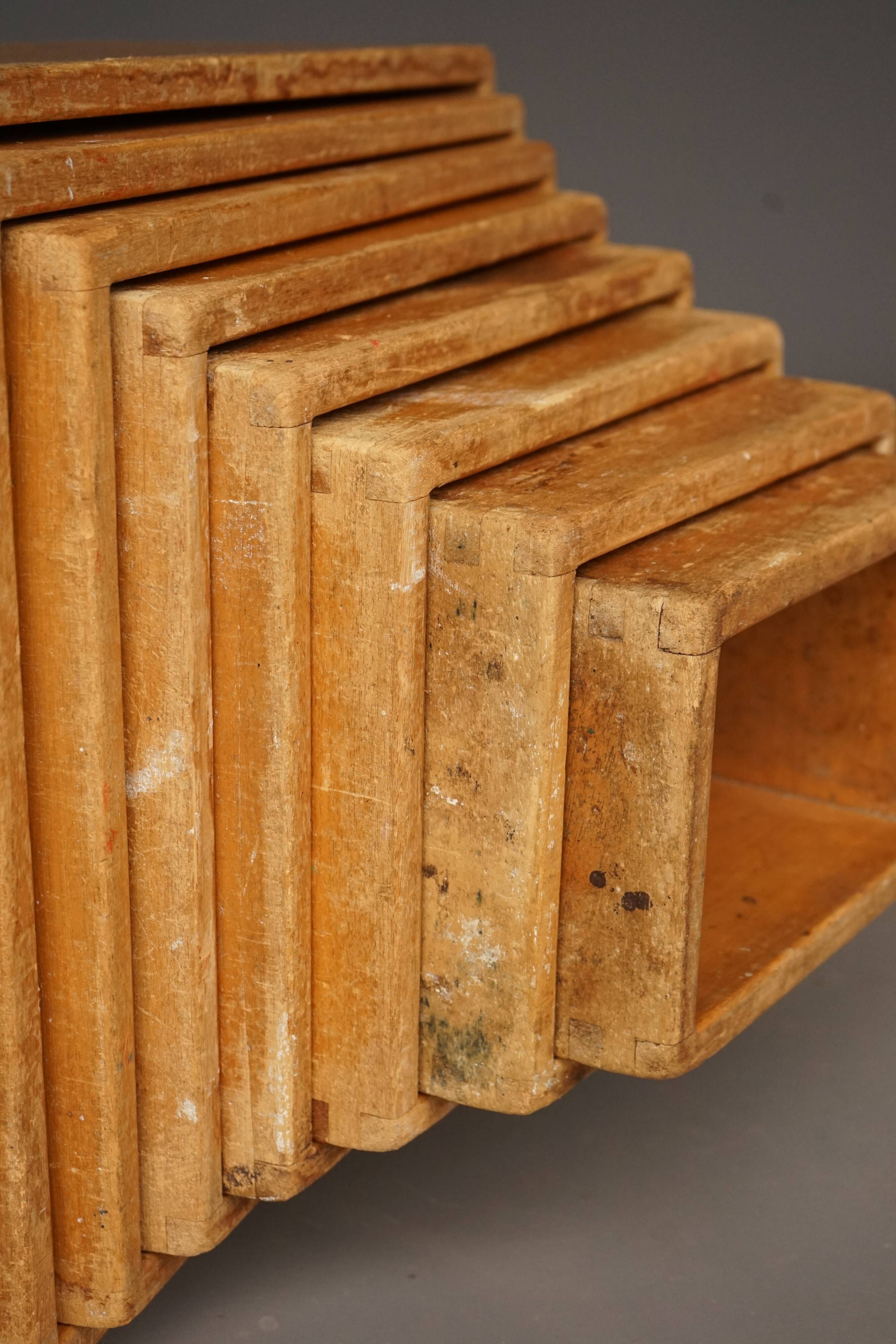 Blocs d'étagères modulaires, ensemble de 8, années 1950