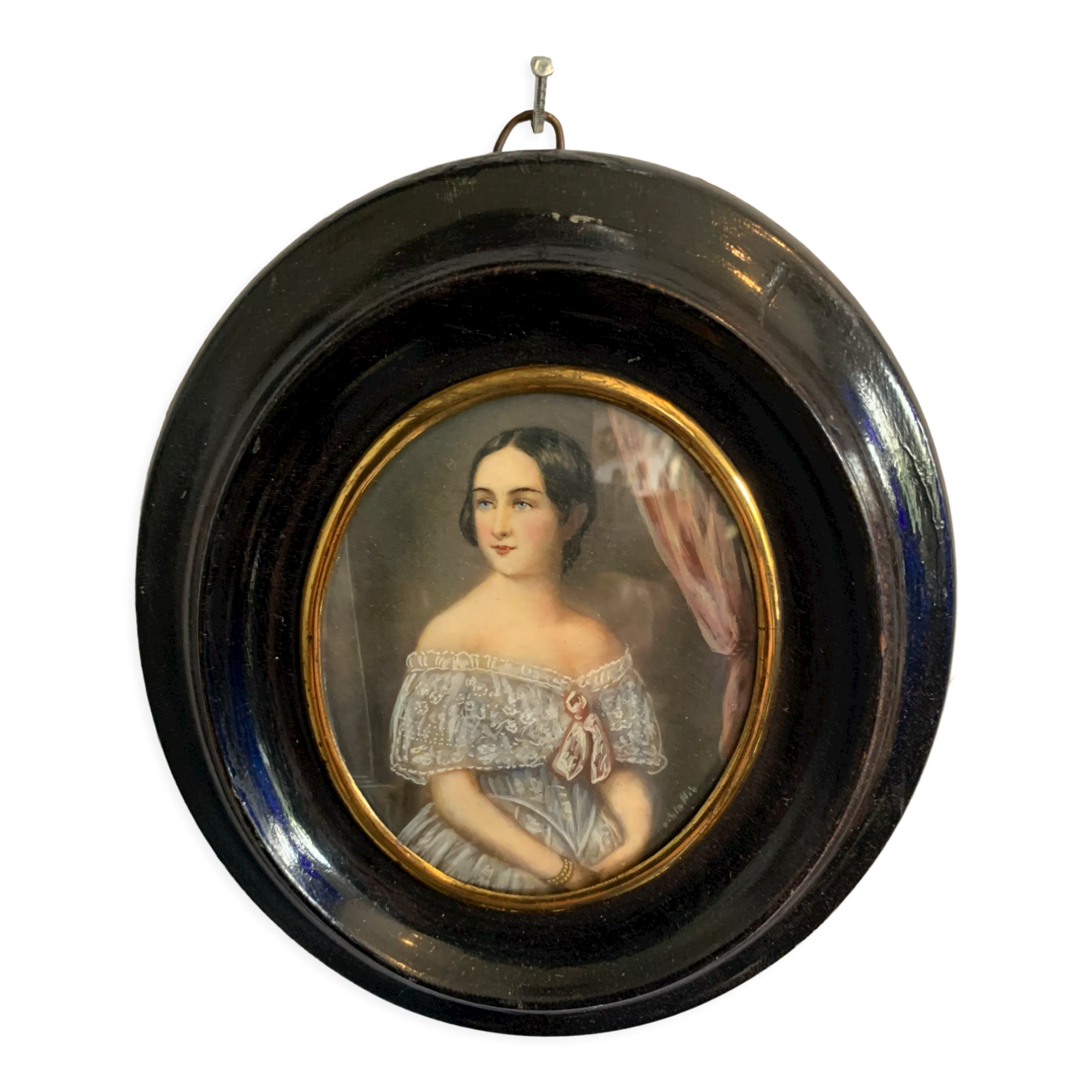 Miniature portrait of a young woman XX century
