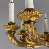 Golden bronze lustre 8 bras de lumière, france first half of the 19th century