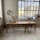 Farmhouse table with spindle legs in oak and pine, 2.5m