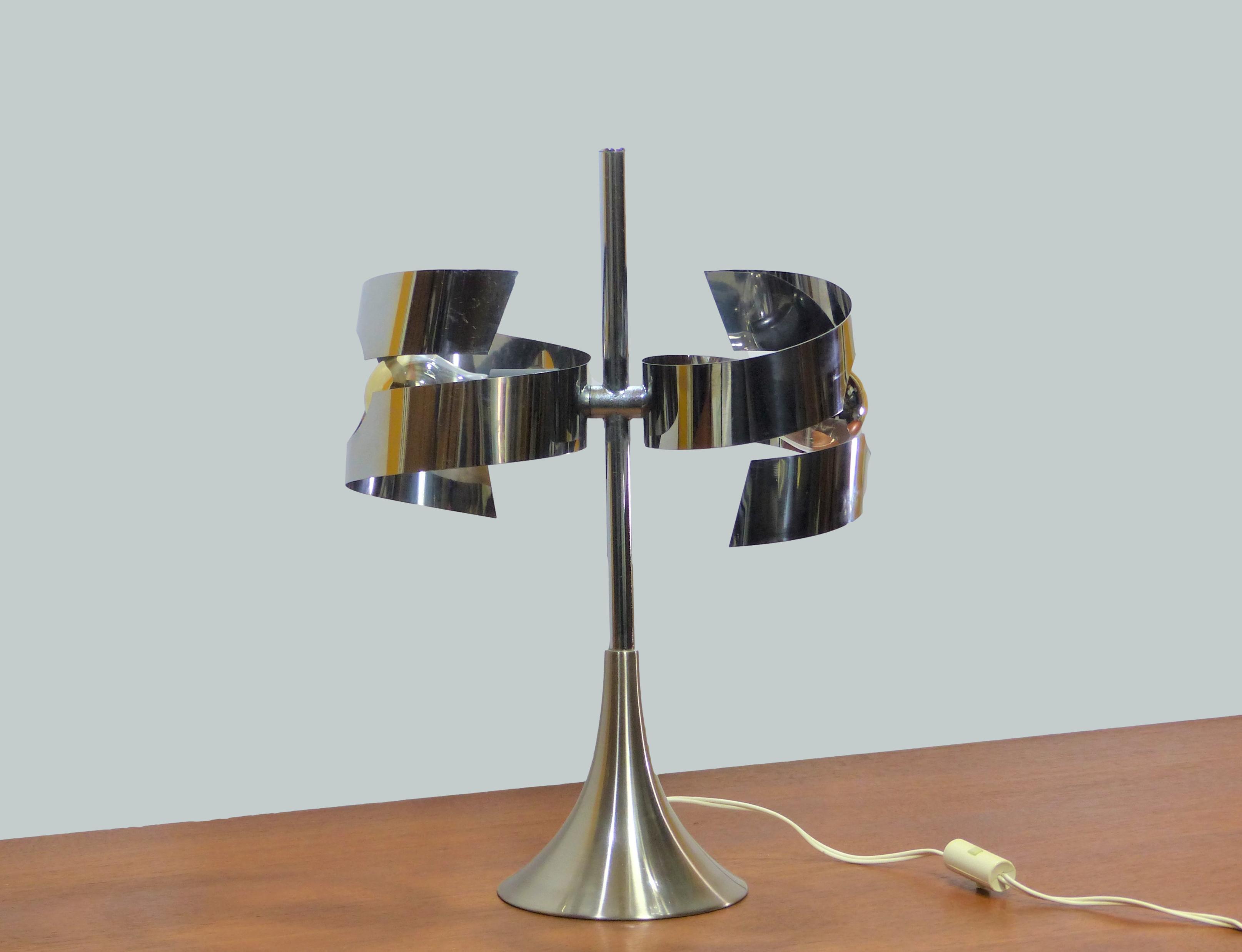 Lampe space age chromée