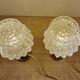 Duo lamps chiseled glass antique bronze base