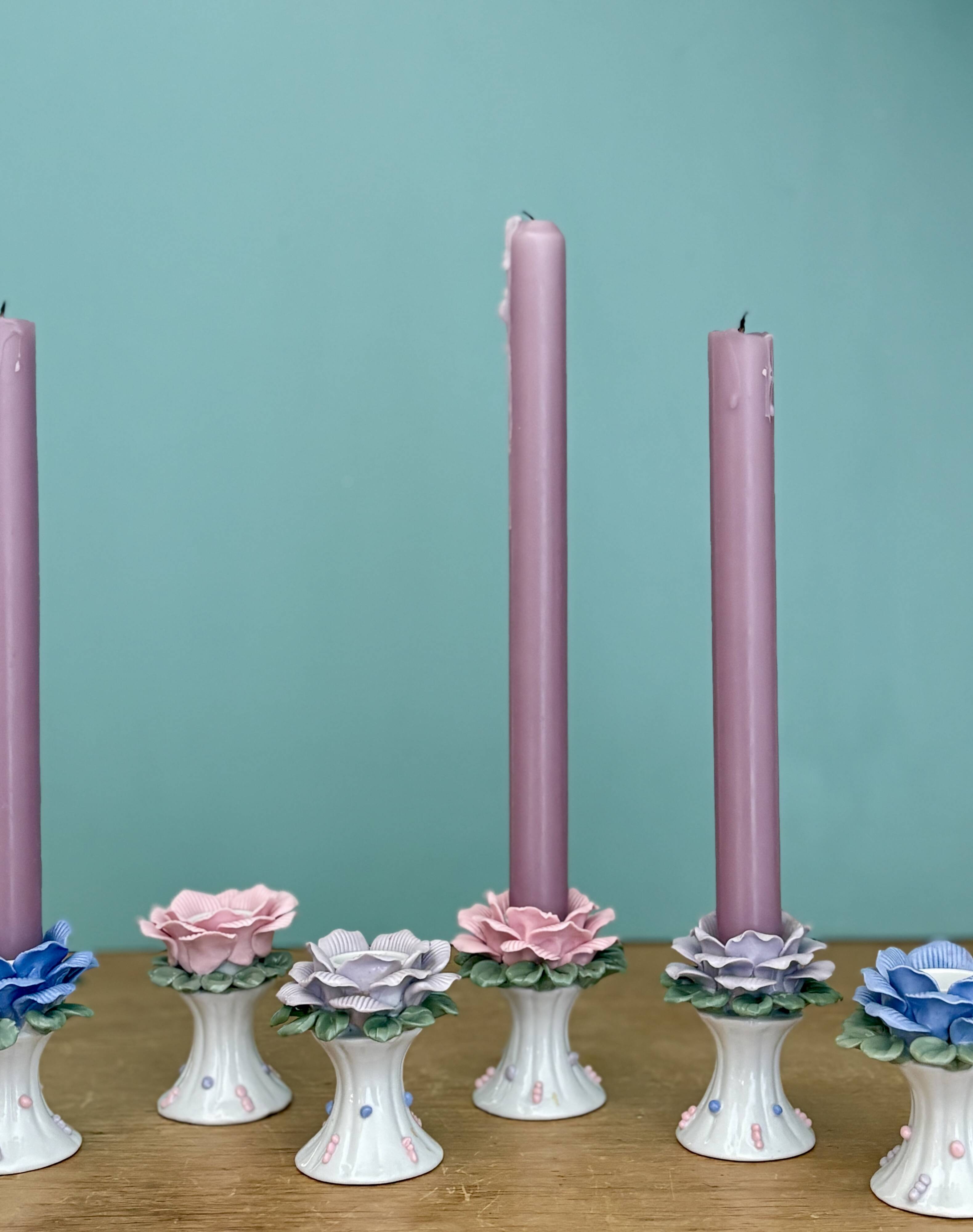 Set of 6 vintage ceramic candle holders