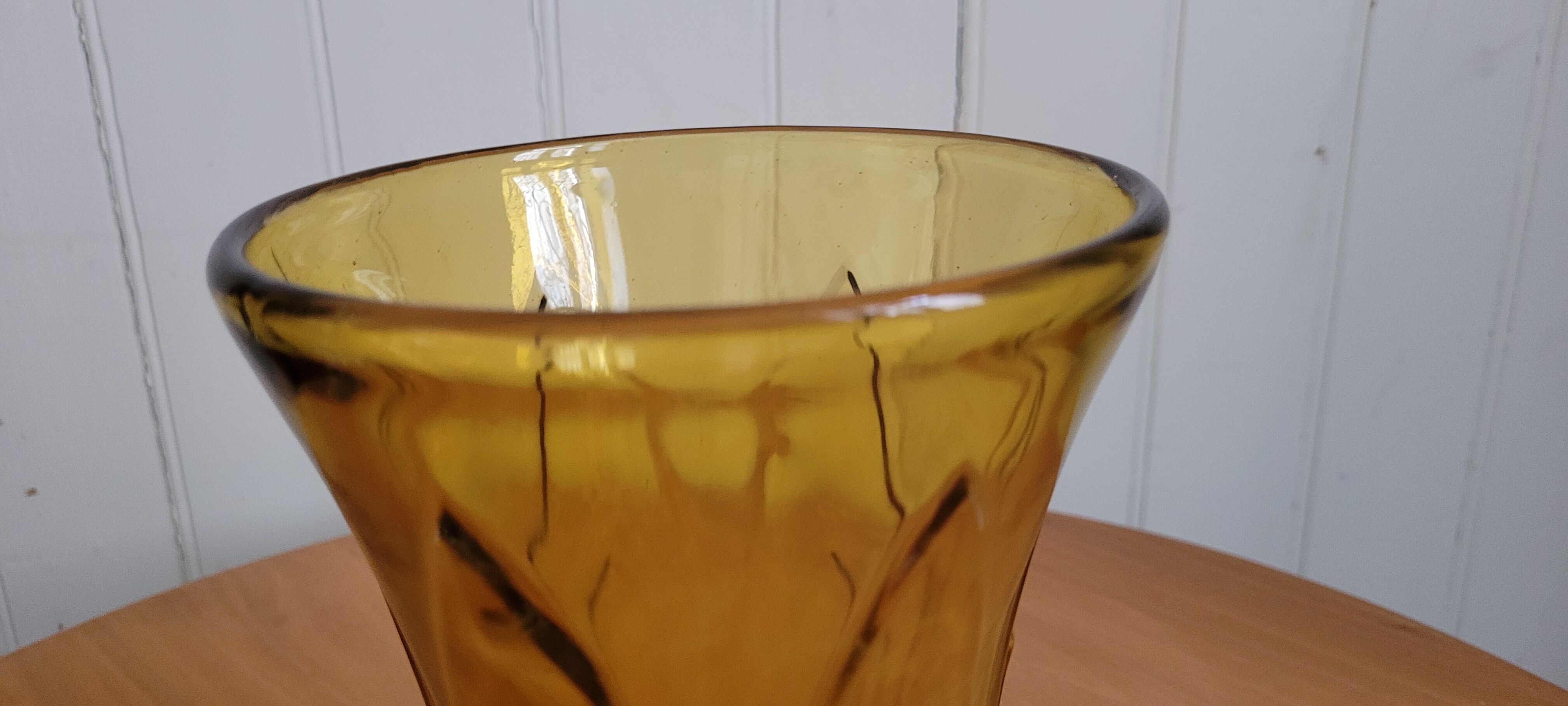 Amber glass vase