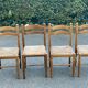 4 chaises bois massif et paille