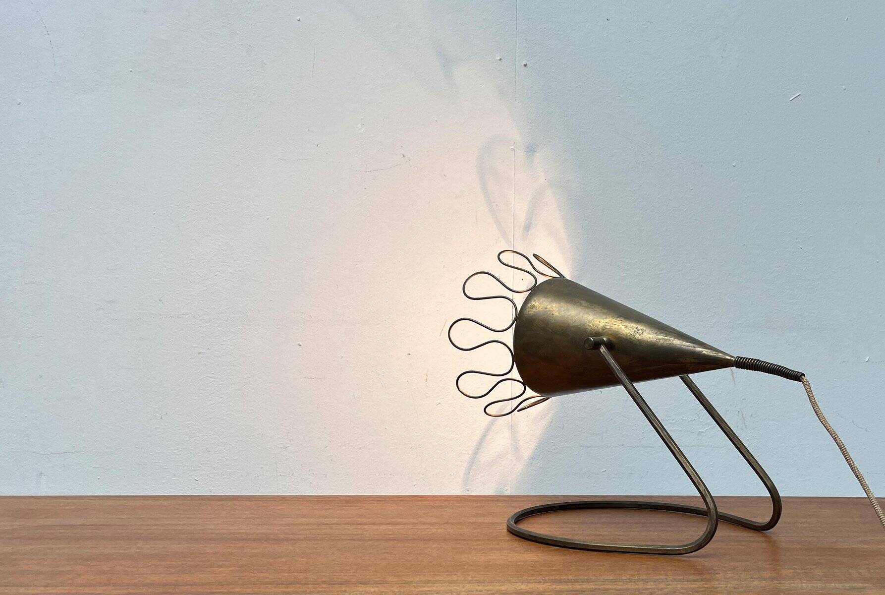 Mid-century German brass table lamp or floor lamp from the 1950s.