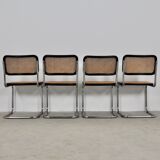 Set of 4 black dinning chairs B32 by Marcel Breuer