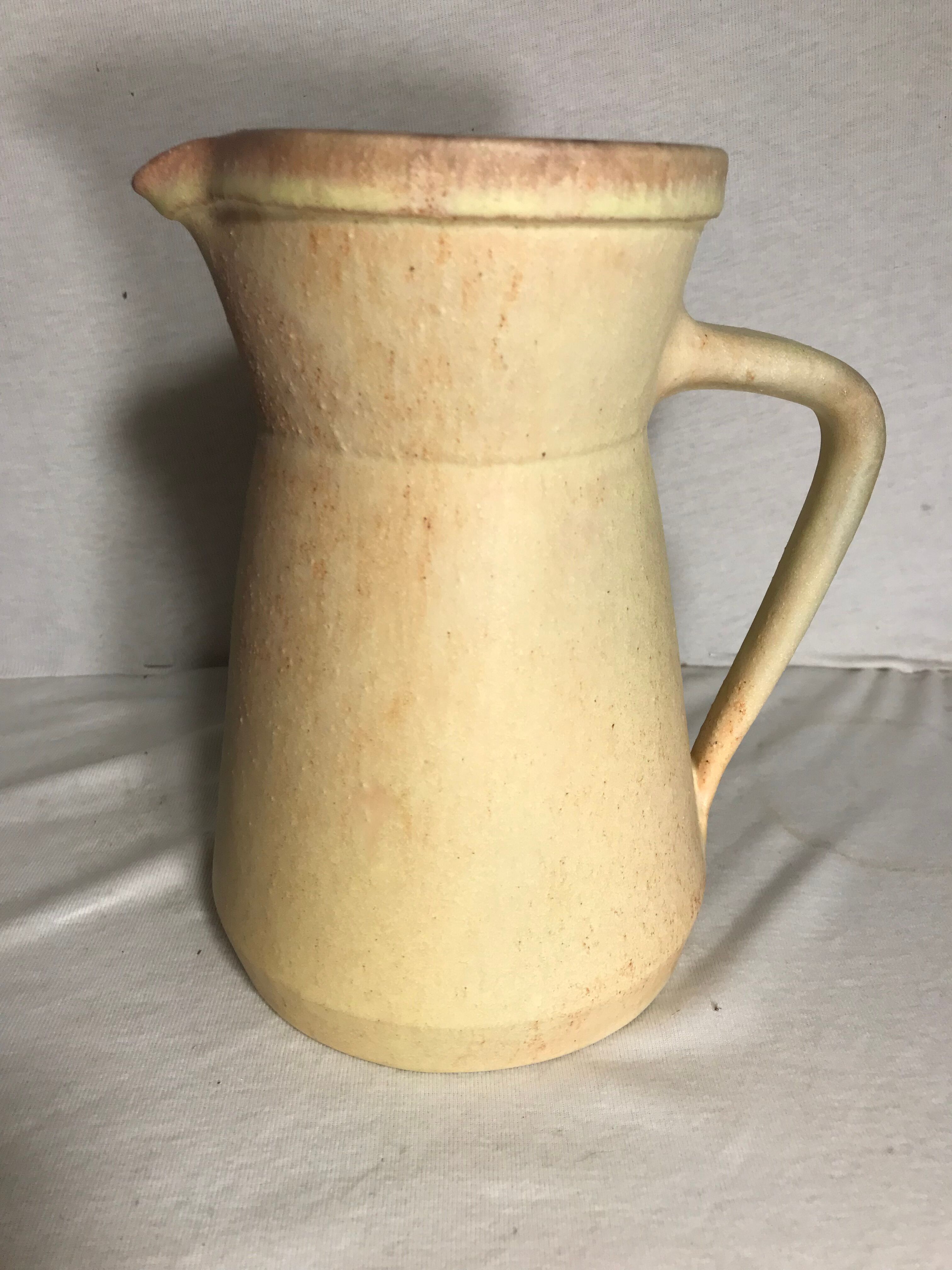 Old Accolay ceramic beige ceramic jug intage