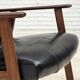 1970s, Danish armchair, black artificial leather, teak wood.