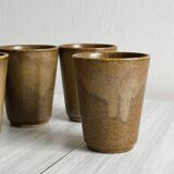 Set of 5 Digoin stoneware mugs