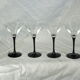 Set of 4 black foot martini glasses - Arques crystal, Luminarc - 70s / 80s