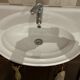 Vintage Poplar Wood Vanity Cabinet with Wash Basin, 1960s, Set of 2