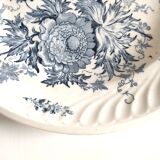 Plat faïence fleurs bleues modèle Glory 31,5 cm