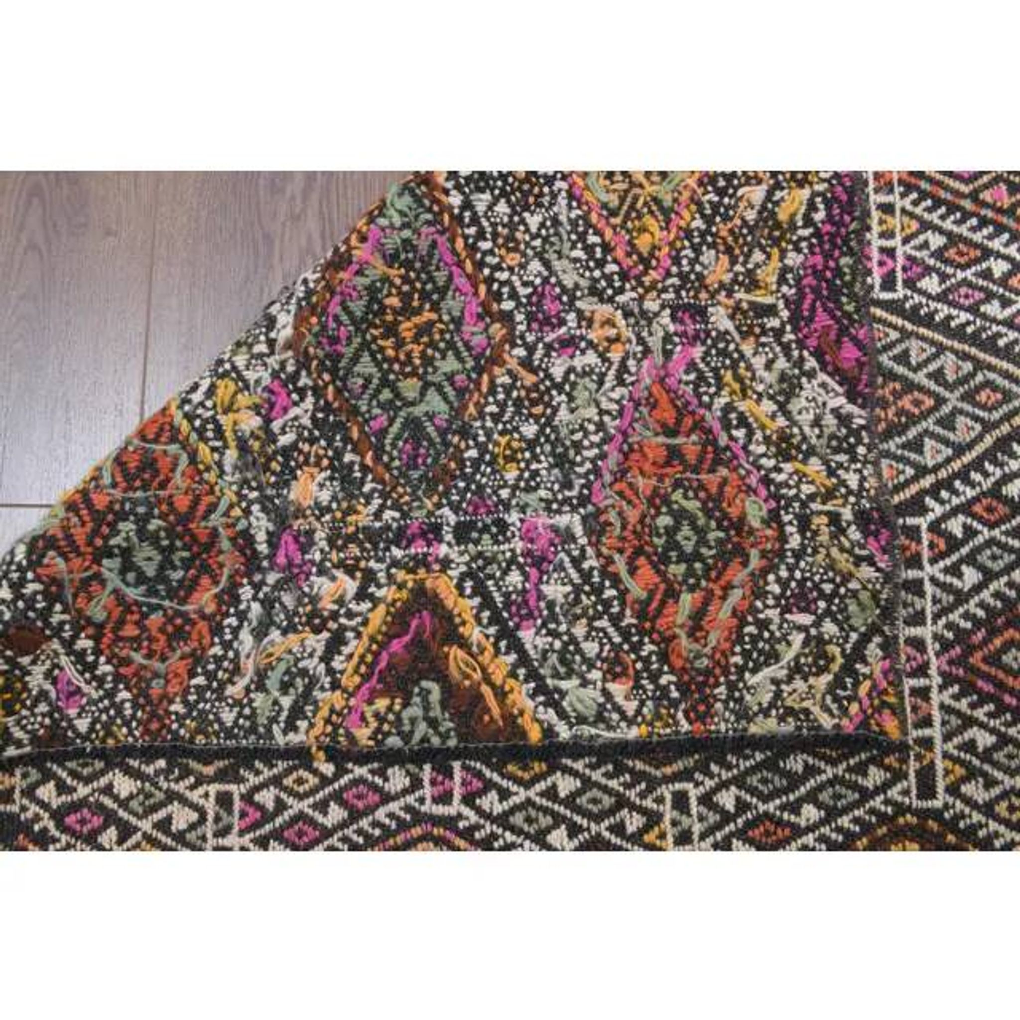 Vintage Turkish Oushak Handmade Wool Cotton Beige Kilim Runner Rug 91x224