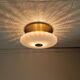 Large Mid-Century Italian Murano Swirl Glass Flush Mount, 1970s