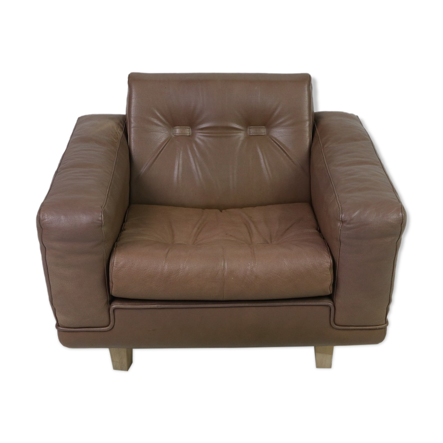 Vintage armchair Søren Nissen and Ebbe Gehl in brown leather