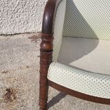 Fauteuil empire en noyer fonce du XIXème siecle