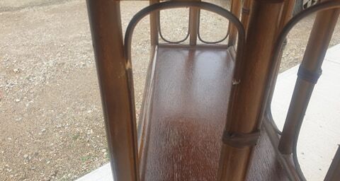 Pair of rattan shelves