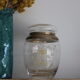 Engraved glass and silver metal candy