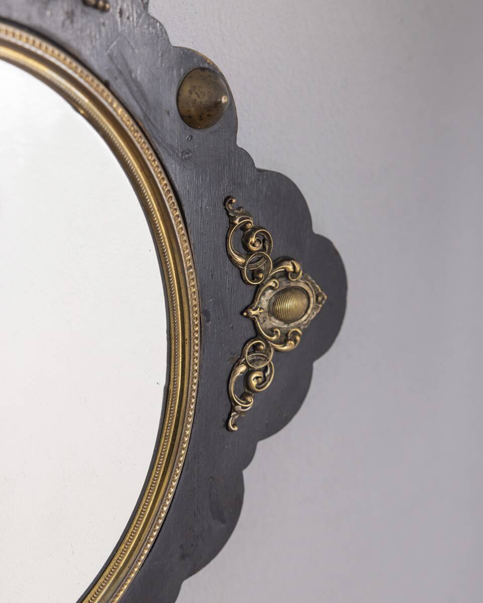 Miroir mural en bois et bronze, Italie