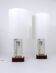 Pair of large glass ice table lamps by J.T. Kalmar "Frankenberg" with illuminated base.
