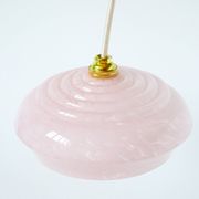 Suspension en verre de Clichy, Rose Bonbon, Art Déco, 1930