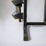 Old cast iron and brass log holder