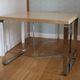 2 nesting tables chrome steel travertine