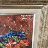 Painting of a still life with roses and flowers by Marcel Abougit