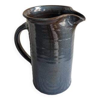 Large blue stoneware pitcher