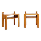 20th-Century Swedish Nightstands in Solid Pine, Set of 2