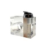 Briquet de table en lucite transparent de l'ère spatiale, Italie des années 1970