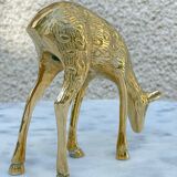 Vintage fawn solid brass animal