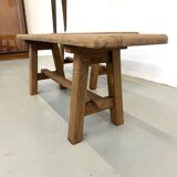 Pair of small solid oak benches - 1950s