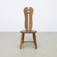 4x Brutalist Dining Chair in Oak by De Puydt, 1970s