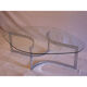 Table basse en verre et chrome de Paul Legeard 1970