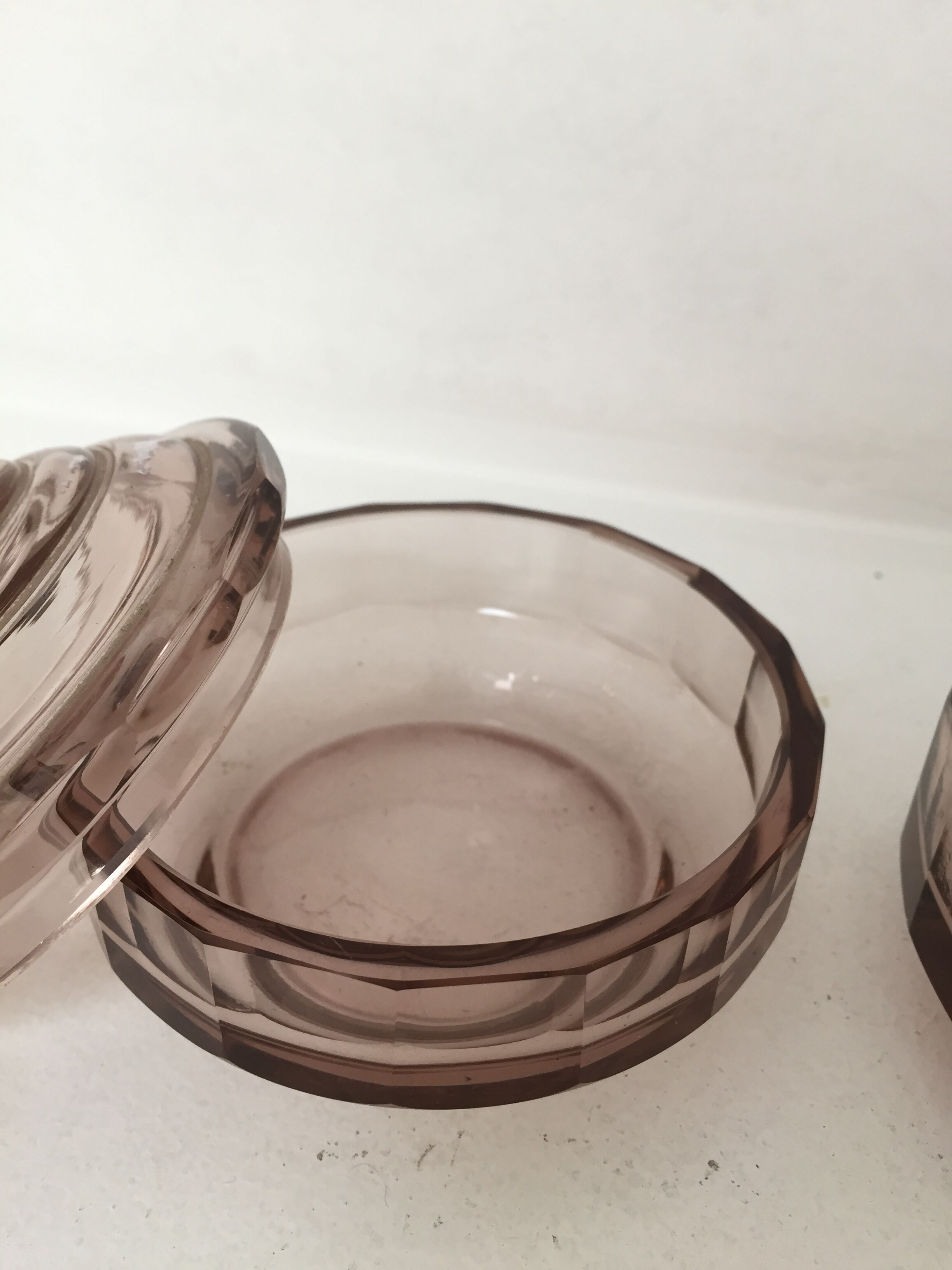 Duo Czech crystal bottles, 1950