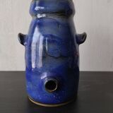 Vinaigrier in blue ceramic signed Couffil