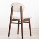 Ensemble de quatre chaises en bois et tissu vintage blanc design italien des années 50