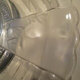 CUP on foot frosted pressed glass and transparent glass- Chrome foot