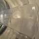 CUP on foot frosted pressed glass and transparent glass- Chrome foot