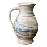 Water jug, signed, blue and white scrolls