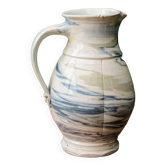 Water jug, signed, blue and white scrolls