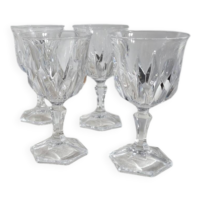 Lot de 4 verres à vin blanc en cristal Chaumont de Cristal d'Arques